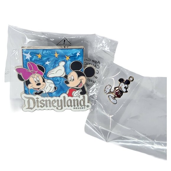 Disneyland Mickey Mouse Pin and Charm - Picture 1 of 2